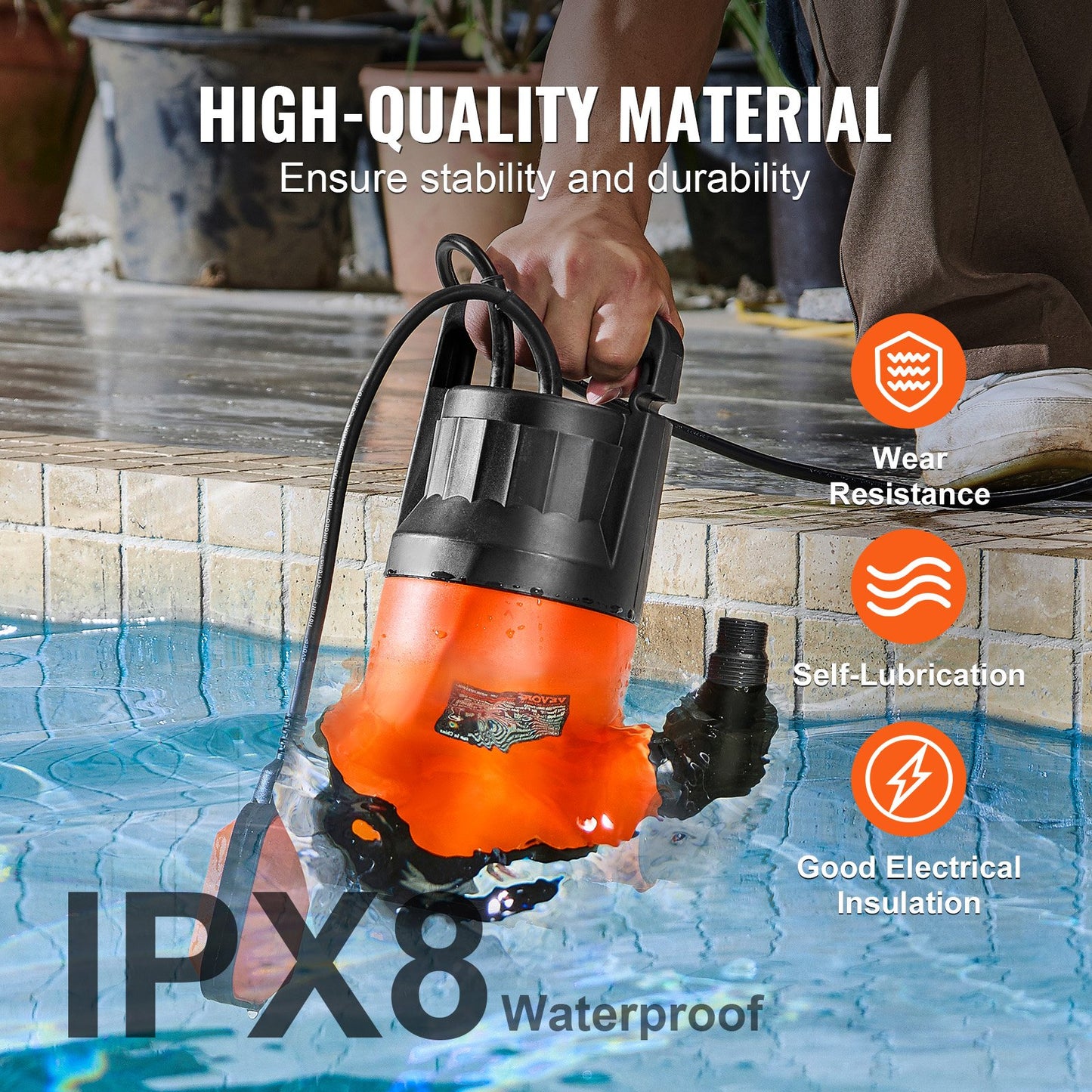 Submersible Utility Pump Sump Pump 700W 4148 GPH 33 ft Head water pump