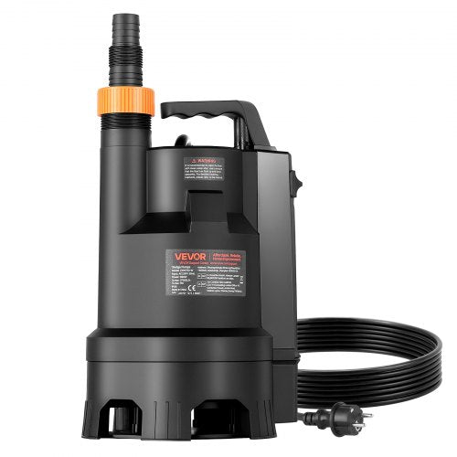 690W dränkbar sumppump, 17500 l/h, PP-GF20 dränkbar avloppspump för smutsigt rent vatten med automatisk flottörbrytare, lång sladd, 9 m maxlyft, för pooler, trädgård, dammar, översvämmade områden |  EU