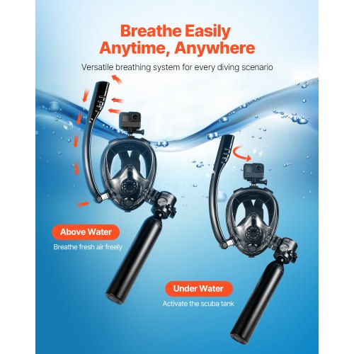 0.5 L Scuba Tank 32.81 ft Diving Depth Lung Tank Kit with Snorkel Mask | EU