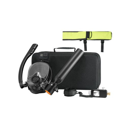 Scuba Tank, 0.5L Portable Diving Tank, Diving Oxygen Cylinder Support 5-10 Minutes Underwater Breathing, 32.81 ft Diving Depth, Refillable Snorkel Air Tank Kit for Underwater Exploration Rescue