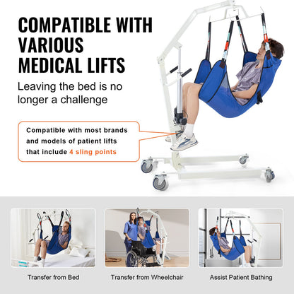 Universal Full Body Patient Lift Sling, Patient Lift Medical Sling for Easy Transfer and Bathing, Polyester Patient Aid Transfer Sling for Elderly Bariatric Disabled Bedridden, 400LBS Capacity