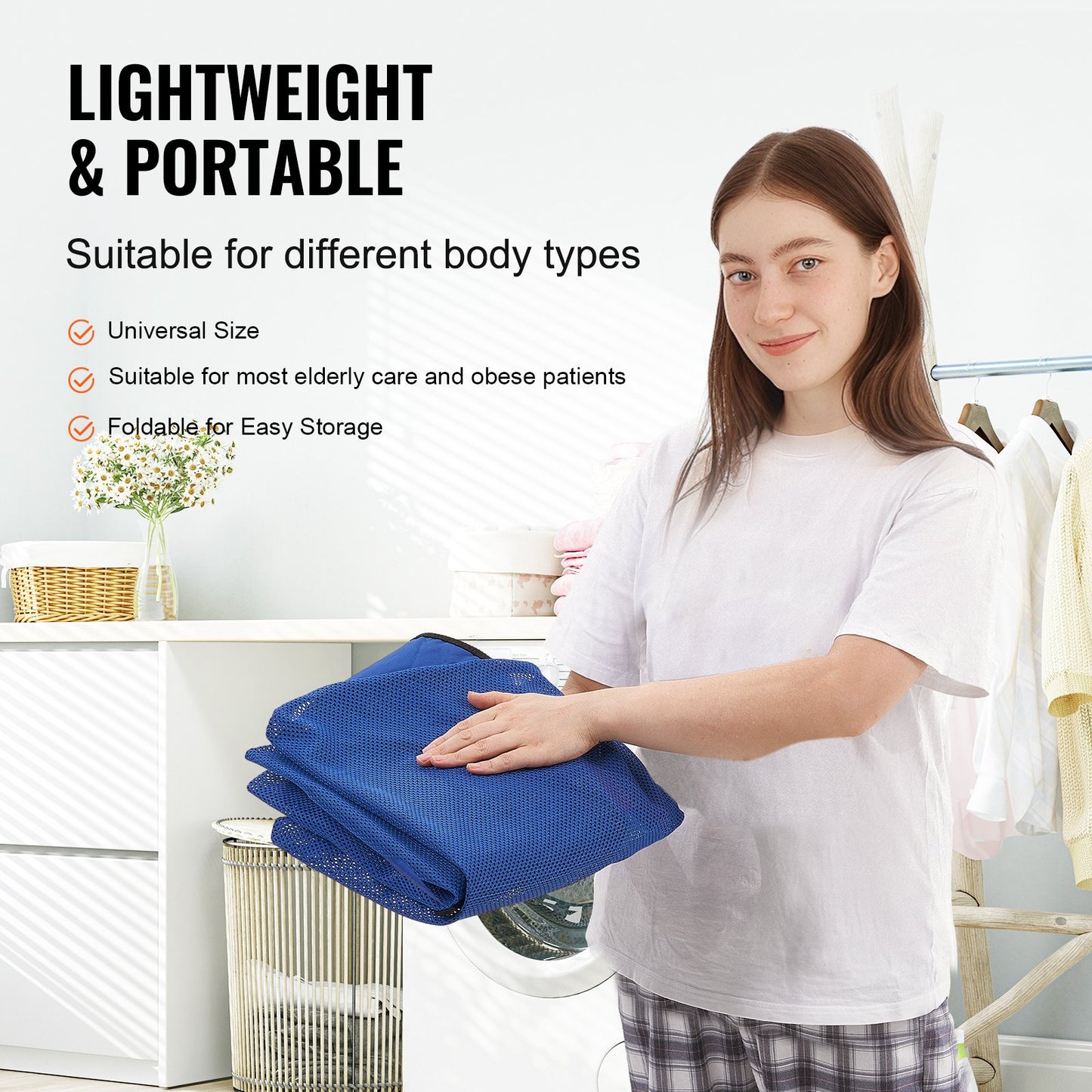Universal Full Body Patient Lift Sling, Patient Lift Medical Sling for Easy Transfer and Bathing, Polyester Patient Aid Transfer Sling for Elderly Bariatric Disabled Bedridden, 400LBS Capacity