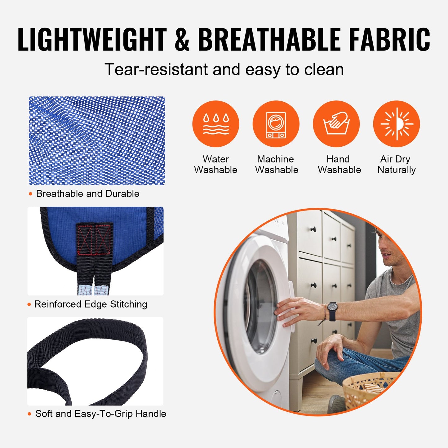 Universal Full Body Patient Lift Sling, Patient Lift Medical Sling for Easy Transfer and Bathing, Polyester Patient Aid Transfer Sling for Elderly Bariatric Disabled Bedridden, 400LBS Capacity