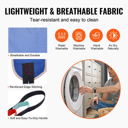 Full Body Patient Lift Sling & Commode Opening, Patient Lift Medical Sling for Safe Bathing, Toileting, Polyester Patient Aid Commode Sling for Elderly Disabled Bedridden, 600LBS (Medium Size)