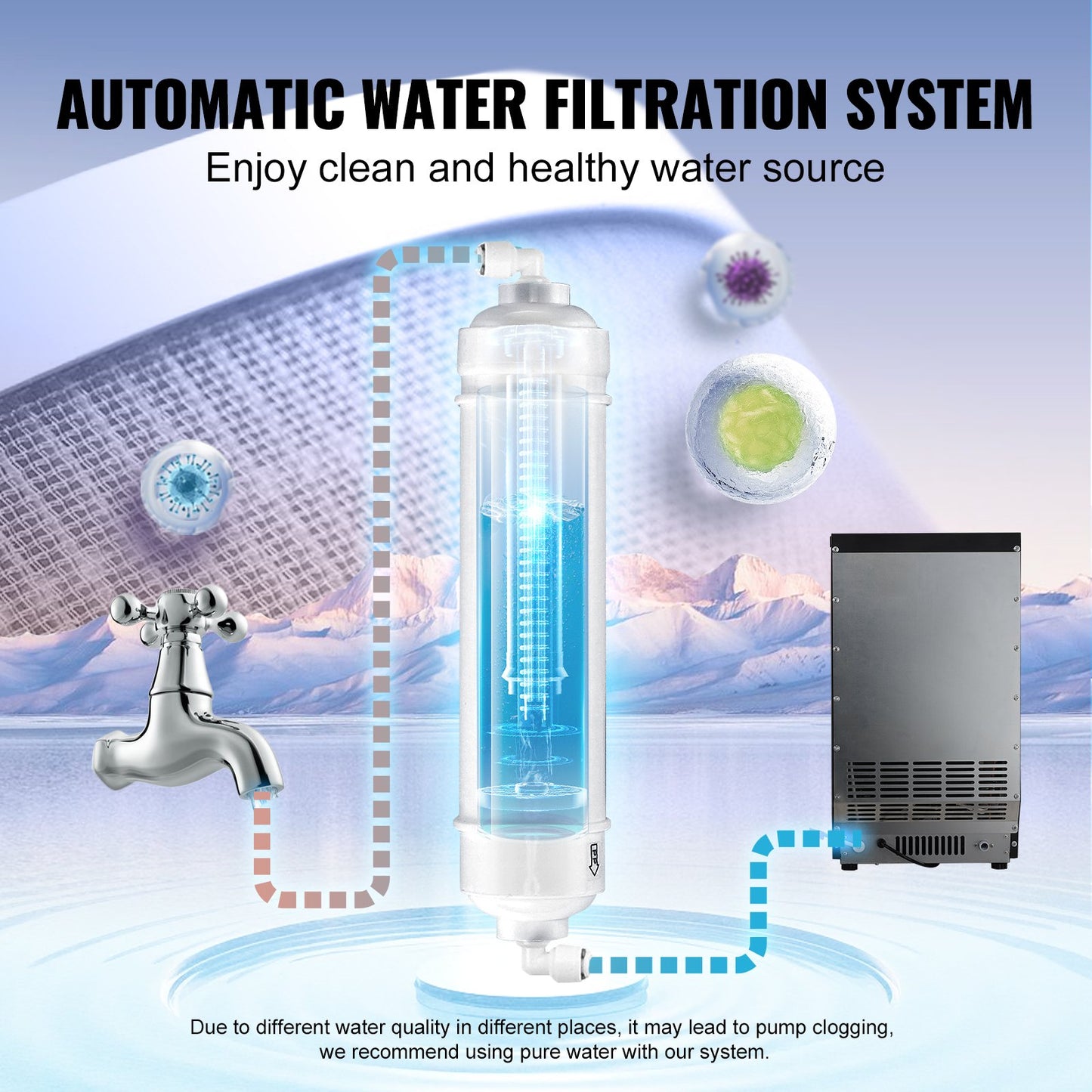 Kommersiell ismaskin Fristående skåpmaskin 70lbs/24H 36 isbitar