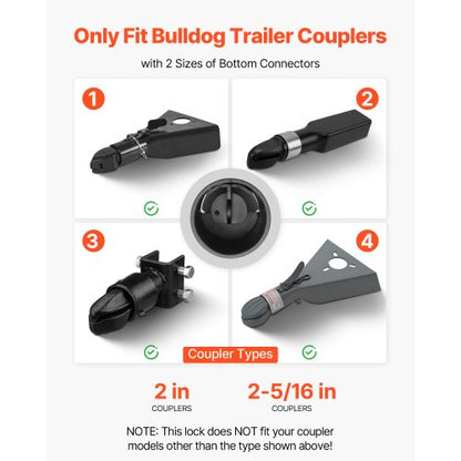 Anhängerkupplungsschloss, passend für 2- und 2-5/16-Zoll-Kupplungen, Hochleistungs-Kupplungsschloss | EU