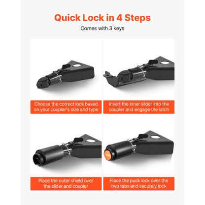 Anhängerkupplungsschloss, passend für 2- und 2-5/16-Zoll-Kupplungen, Hochleistungs-Kupplungsschloss | EU