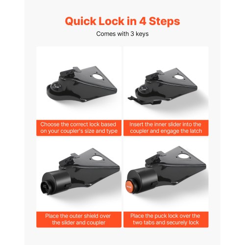 Anhängerkupplungsschloss, passend für 2-5/16 Zoll-Kupplungen, Hochleistungs-Kupplungsschloss | EU