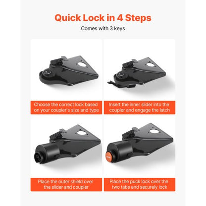 Anhängerkupplungsschloss, passend für 2-5/16 Zoll-Kupplungen, Hochleistungs-Kupplungsschloss | EU