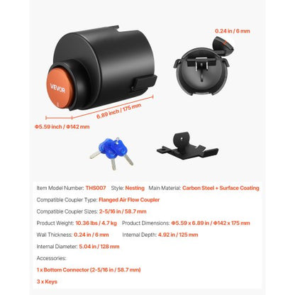 Anhängerkupplungsschloss, passend für 2-5/16 Zoll-Kupplungen, Hochleistungs-Kupplungsschloss | EU