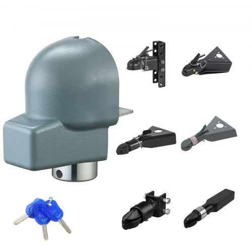 Trailer Coupler Lock, Fits 2-5/16-Inch Cast/Bulldog Trailer Couplers, Heavy Duty Trailer Hitch Lock with 3 Keys, Corrision-resistant, Anti-Theft Coupler Ball Locks for RV, Trailer, Boat, Black