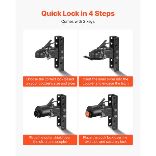 Anhängerkupplungsschloss passt für 2-5/16-Zoll-Kupplungen, Hochleistungs-Anhängerschloss | EU