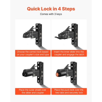 Anhängerkupplungsschloss passt für 2-5/16-Zoll-Kupplungen, Hochleistungs-Anhängerschloss | EU