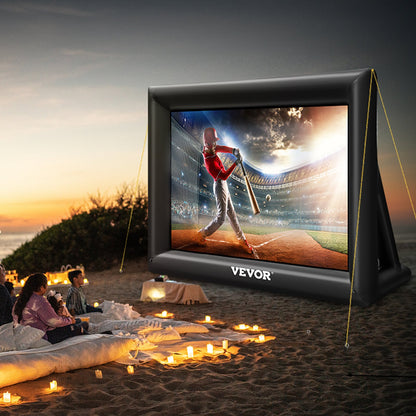 Inflatable Movie Screen 20FT Inflatable Projector Screen for outside with 350W Air Blower Inflatable Screen Oxford Fabric Material Blow Up Screen for Outdoor Movie Supports Front/Rear Projection