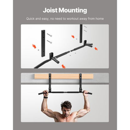 Joist Mount Pull Up Bar Ceiling Mounted Chin Up Bar Heavy Duty Home Gym