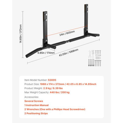 Joist Mount Pull Up Bar Ceiling Mounted Chin Up Bar Heavy Duty Home Gym