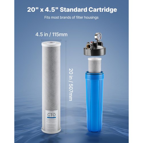 Hela Husets Vattenfilterpatron 4,5"x20" CTO Kolfiber 1-pack