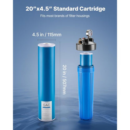 Vattenfilterpatron för hela huset 4,5"x20" GAC Carbon 1-pack