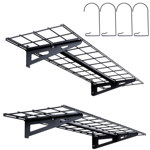 Garage Storage Shelving, 2 Pack, 4 x 1 ft Heavy Duty Garage Shelves Wall Mounted, 400 lbs Load Capacity(Total) Garage Storage Rack Floating Shelves, Suitable for Shop, Shed, Garage Storage