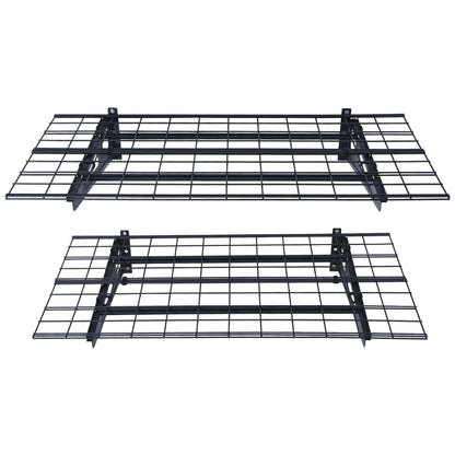 Garage Storage Shelves, 2-Pack, 4 x 2 ft. Heavy Duty Garage Shelves Wall Mounted, 500 lbs Load Capacity (Total) Garage Storage Rack Floating Shelves, Suitable for Shop, Shed, Garage Storage