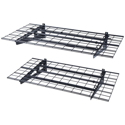 Garage Storage Shelves, 2-Pack, 4 x 2 ft. Heavy Duty Garage Shelves Wall Mounted, 500 lbs Load Capacity (Total) Garage Storage Rack Floating Shelves, Suitable for Shop, Shed, Garage Storage