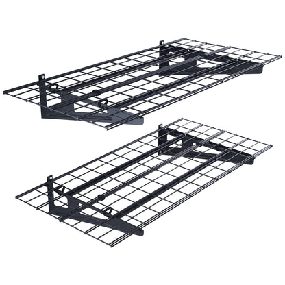Garage Storage Shelves, 2-Pack, 4 x 2 ft. Heavy Duty Garage Shelves Wall Mounted, 500 lbs Load Capacity (Total) Garage Storage Rack Floating Shelves, Suitable for Shop, Shed, Garage Storage