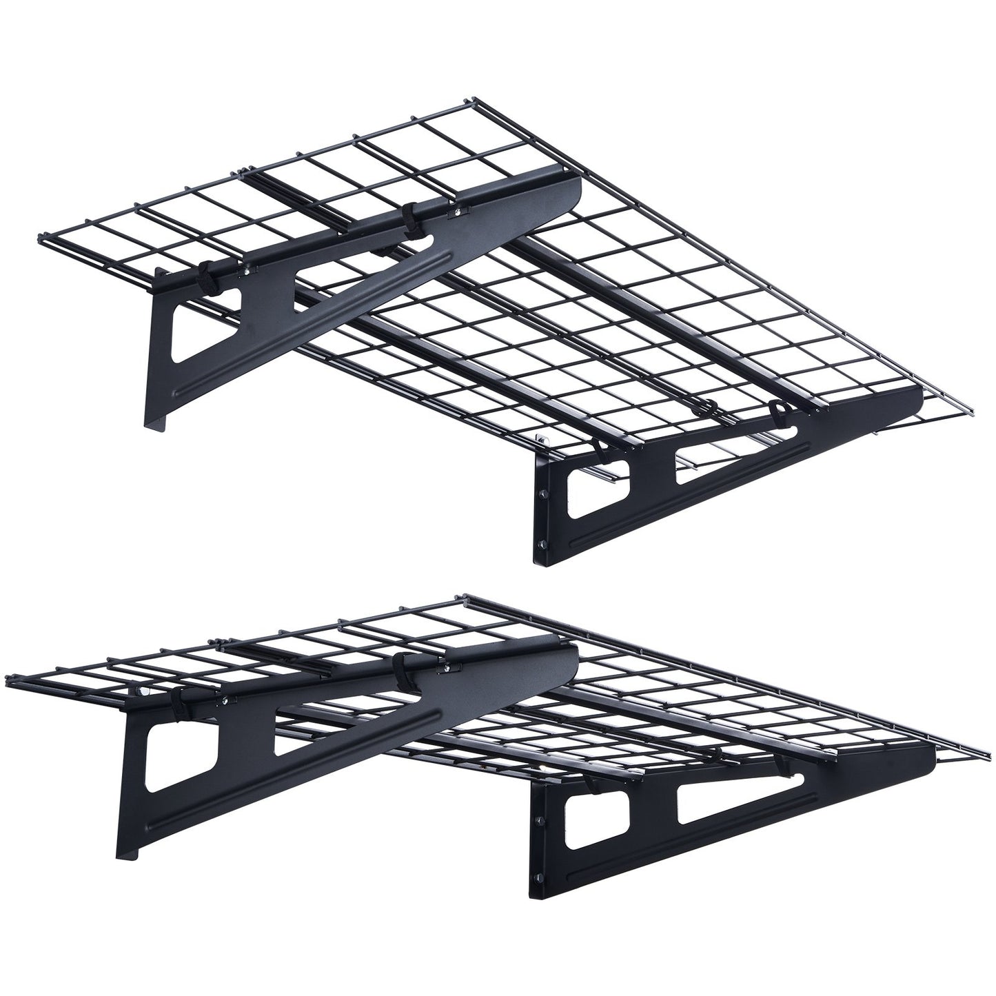 Garage Storage Shelves, 2-Pack, 4 x 2 ft. Heavy Duty Garage Shelves Wall Mounted, 500 lbs Load Capacity (Total) Garage Storage Rack Floating Shelves, Suitable for Shop, Shed, Garage Storage