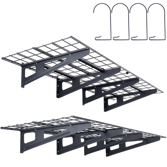 Garage Storage Shelves, 2-Pack, 6 x 2 ft. Heavy Duty Garage Shelves Wall Mounted, 1000 lbs Load Capacity (Total) Garage Storage Rack Floating Shelves, Suitable for Shop, Shed, Garage Storage