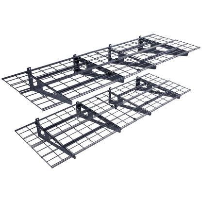 Garage Storage Shelves, 2-Pack, 6 x 2 ft. Heavy Duty Garage Shelves Wall Mounted, 1000 lbs Load Capacity (Total) Garage Storage Rack Floating Shelves, Suitable for Shop, Shed, Garage Storage