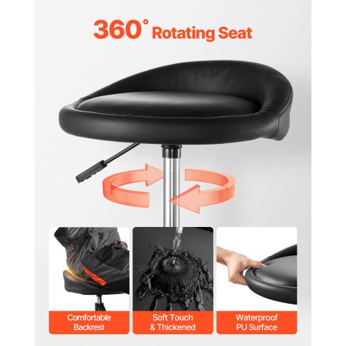 Rullande Verkstadspall Justerbar Höjd Garagestol 136 kg Last med Hjul