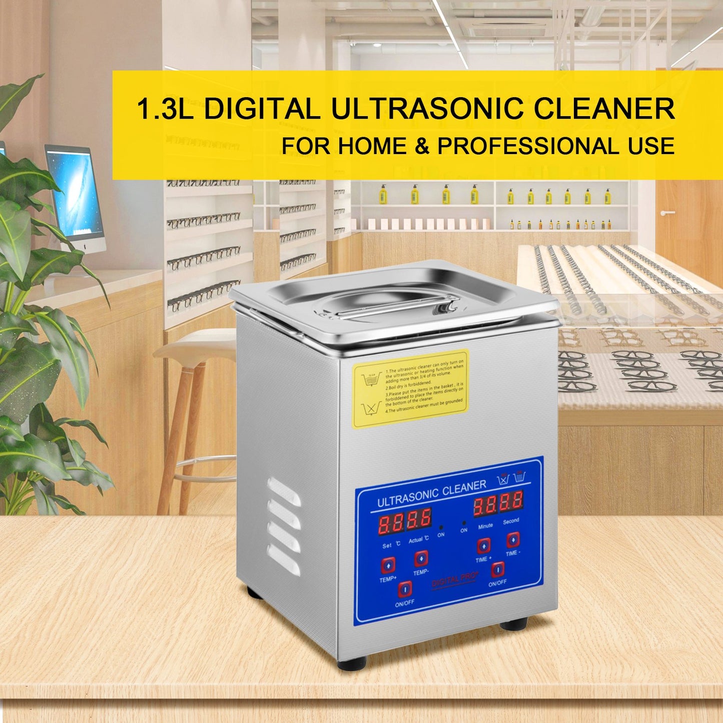 Ultrasonic Cleaner 1.3L Ultrasonic Cleaner Device with Heater Timer 60W