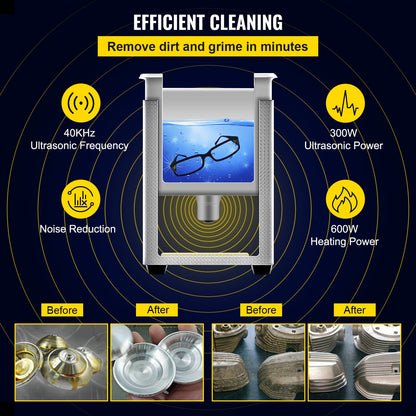 15L Upgraded Ultrasonic Cleaner (600W Heater,360W Ultrasonic) Professional Digital Lab Ultrasonic Parts Cleaner with Heater Timer for Glass Dental Instruments Cleaning