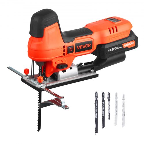 Cordless Jig Saw, 20 V Brushless Motor, 3500 SPM Blade Speed, Cordless Jigsaw with 6 pcs Blades, LED Light, 6 Variable Speed, 0- 45° Bevel Cuts, 4 Orbital Settings for Straight/Circle Cutting