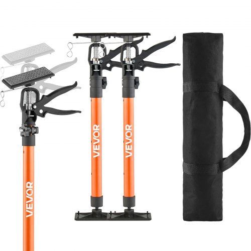 Cabinet Jack Support Pole, 2-Pack, 21.3-60 Inch Steel Telescopic Quick Support Rod, Adjustable 3rd Hand System up to 154 lbs Capacity for Installing Cabinets, Lifting Drywall, Cargo Bars