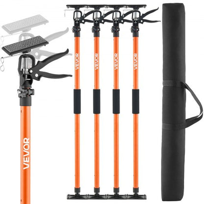 Cabinet Jack Support Pole, 4-Pack, 45.7-114.2 Inch Steel Telescopic Quick Support Rod, Adjustable 3rd Hand System up to 154 lbs Capacity for Installing Cabinets, Lifting Drywall, Cargo Bars