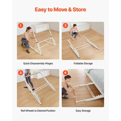 Balettstång, Fristående Bärbar Stång, Träningsutrustning för Hemmaträning för Mage, Armar, Styrke och Konditionsträning, Lättförvarade Hopfällbara Stretchande Dansstänger, Höjdjusterbara i 4 Nivåer |  EU