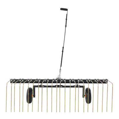 Vertikutierer zum Hinterherziehen, 152,4 cm, Rasenvertikutierer, Rechen für Geländefahrzeuge oder Rasenmäher, 24 Zinken