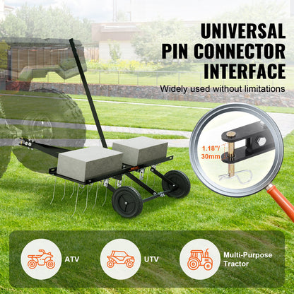 Vertikutierer zum Hinterherziehen, 101,6 cm, Rasenvertikutierer, Rechen für Geländefahrzeuge oder Rasenmäher, 20 Zinken