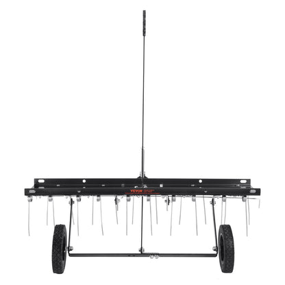 Vertikutierer zum Hinterherziehen, 101,6 cm, Rasenvertikutierer, Rechen für Geländefahrzeuge oder Rasenmäher, 20 Zinken