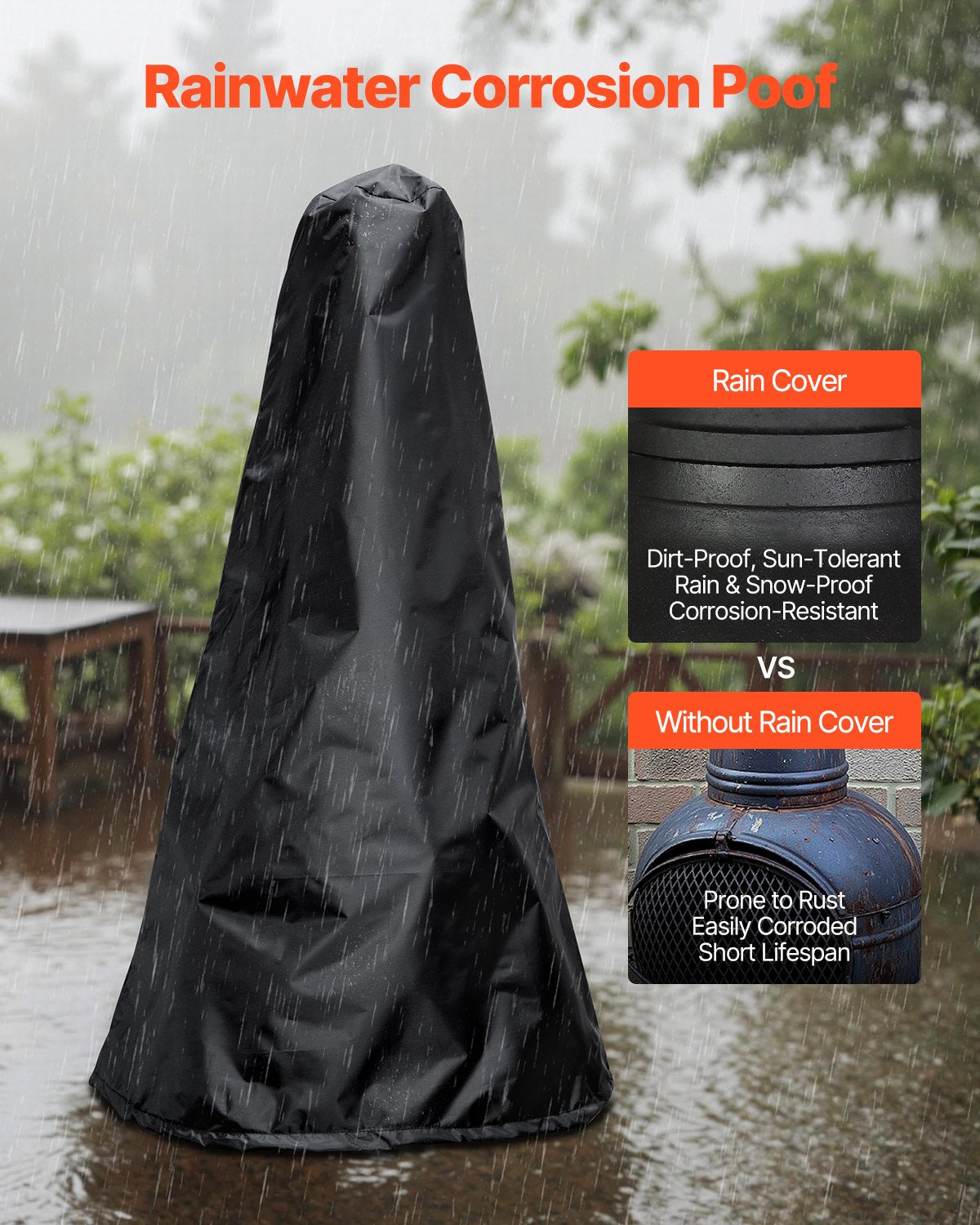 22 Zoll Chiminea Outdoor-Aluminiumkamin mit Grillnetz und Kaminstein