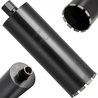 Core Drill Bit, 5 inch Diameter, 14 inch Drilling Depth, 1-1/4 in-7 Internal Thread, High-Precision Welding Technology, Wet Diamond Core Bit for Reinforced Concrete, Red Bricks, and Masonry