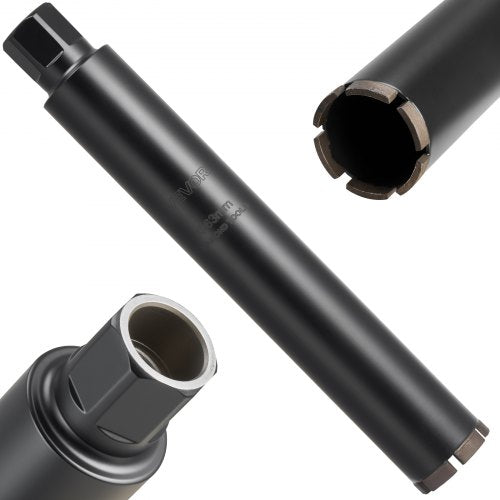 Core Drill Bit, 2-1/2 inch Diameter, 14 inch Drilling Depth, 1-1/4 in-7 Internal Thread, High-Precision Welding Technology, Wet Diamond Core Bit for Reinforced Concrete, Bricks, and Masonry