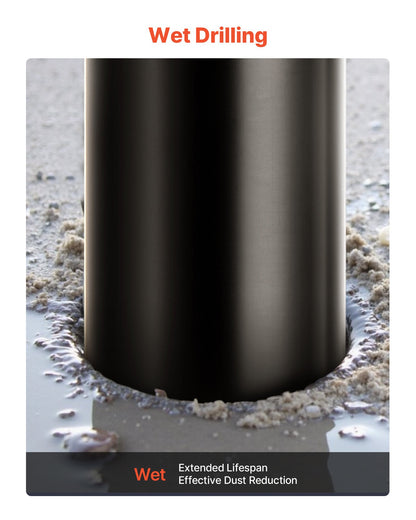 Core Drill Bit, 2-1/2 inch Diameter, 14 inch Drilling Depth, 1-1/4 in-7 Internal Thread, High-Precision Welding Technology, Wet Diamond Core Bit for Reinforced Concrete, Bricks, and Masonry