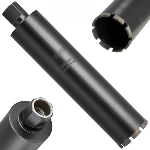 Core Drill Bit, 3-1/2 inch Diameter, 14 inch Drilling Depth, 1-1/4 in-7 Internal Thread, High-Precision Welding Technology, Wet Diamond Core Bit for Reinforced Concrete, Bricks, and Masonry
