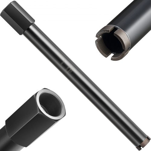 Core Drill Bit, 1-1/2 inch Diameter, 14 inch Drilling Depth, 1-1/4 in-7 Internal Thread, High-Precision Welding Technology, Wet Diamond Core Bit for Reinforced Concrete, Bricks, and Masonry