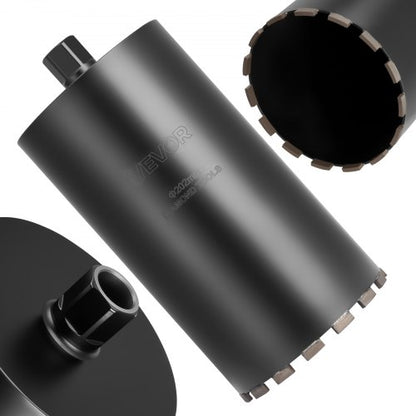 Core Drill Bit, 8 inch Diameter, 14 inch Drilling Depth, 1-1/4 in-7 Internal Thread, High-Precision Welding Technology, Wet Diamond Core Bit for Reinforced Concrete, Red Bricks, and Masonry