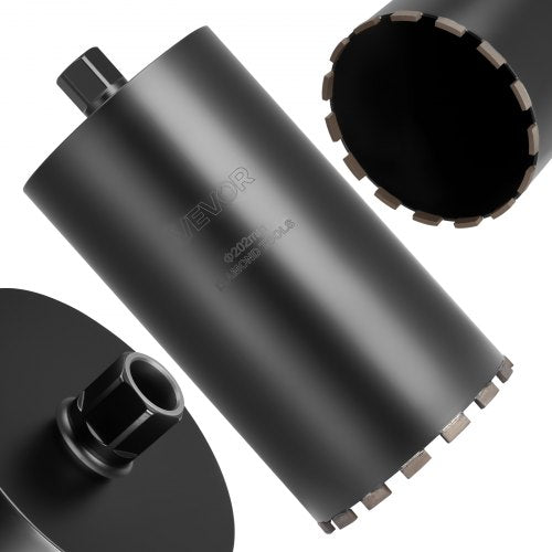 Core Drill Bit, 8 inch Diameter, 14 inch Drilling Depth, 1-1/4 in-7 Internal Thread, High-Precision Welding Technology, Wet Diamond Core Bit for Reinforced Concrete, Red Bricks, and Masonry
