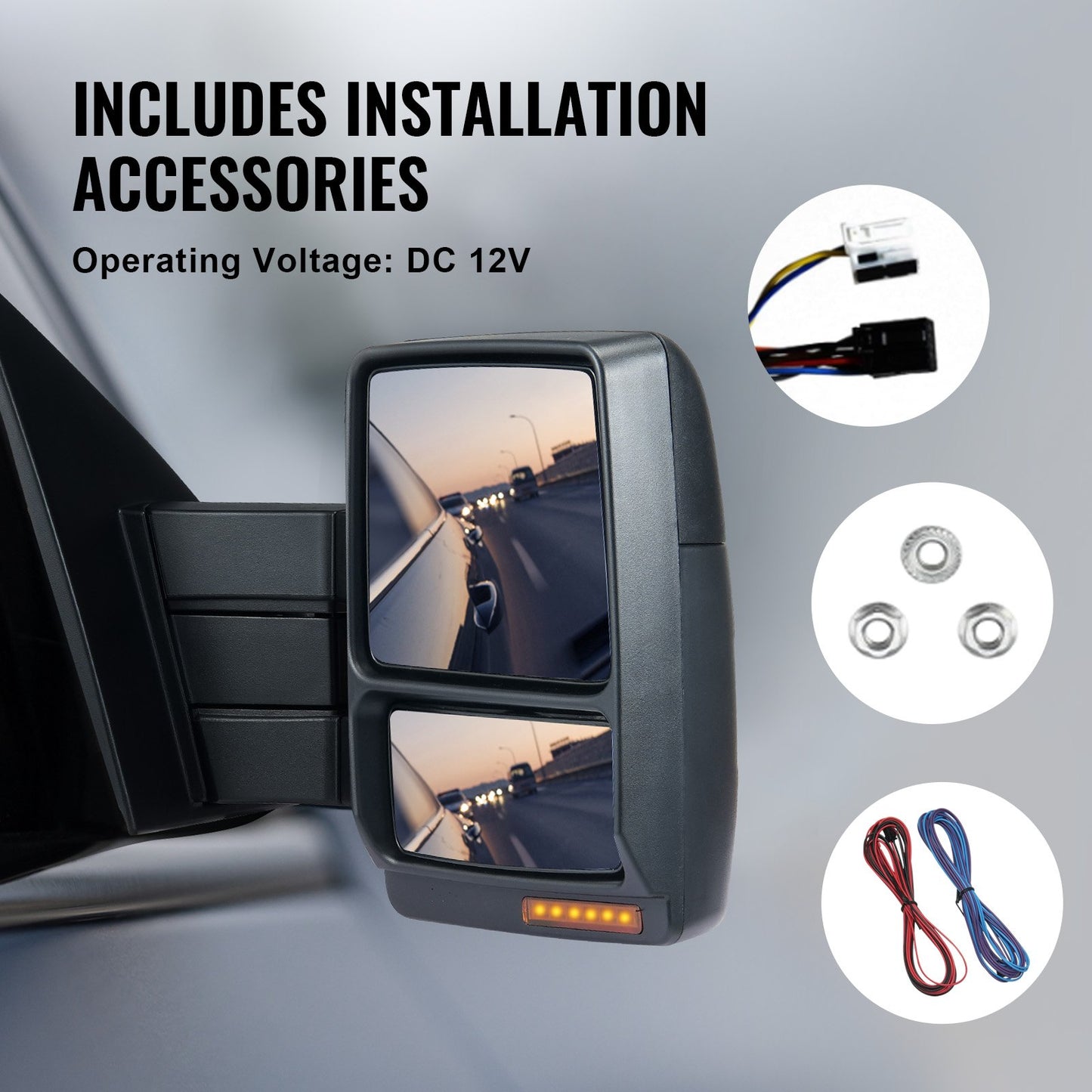 Elektrische beheizte Abschleppspiegel für 2004-2014 Ford F150 Blinker faltbar