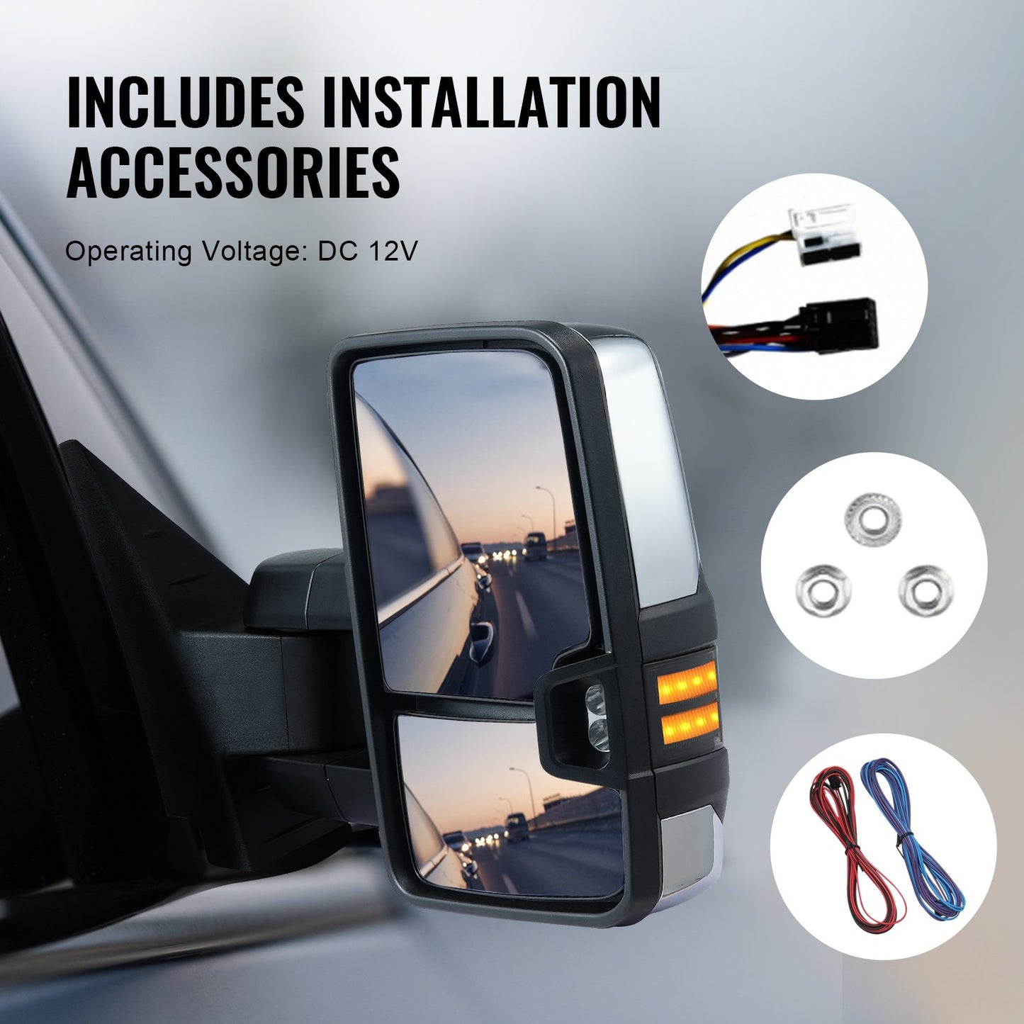 Elektrisch beheizte Anhängerspiegel für Chevrolet Silverado (2007-2014)/GMC/Cadillac