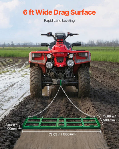 Drag Harrow 6 ft Heavy Duty Towing Behind Drag Harrow Driveway Graders